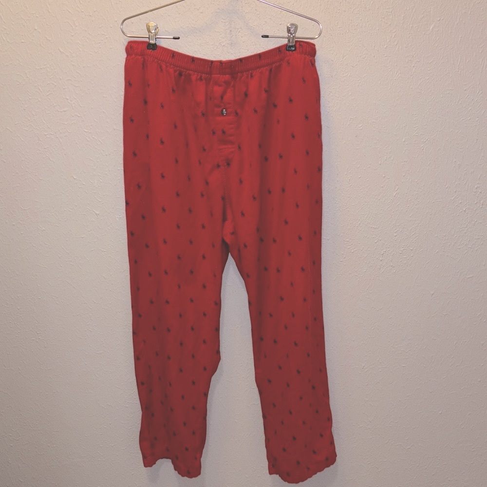 Polo Ralph Lauren Red Sleep Pants Pajamas w Pockets Men’s Size XL 36 38